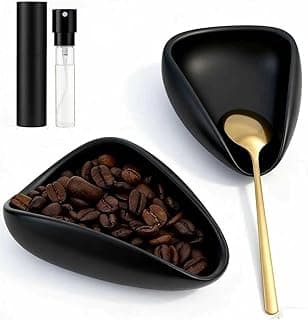 Ceramic Coffee Bean Dosing Cup + Sprayer Gift Set, Spoon Rest, Mini Coffee Spoon Holder for Tea Spoons Stirrers, Coffee Station Decor, Espr...