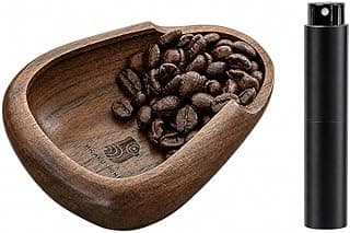 Coffee Bean Dosing Cup & RDT Spray Bottle Set - Walnut Wood Espresso Accessories Kit with Static Reduction Spray, Measuring Tray for Coffee...
