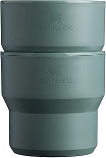 STANLEY Stay-Hot Stacking Camp Cup | Press In Drink Through Lid | Cup for Coffee, Tea and Drinks | Insulated Stainless Steel Coffee Mug | B...