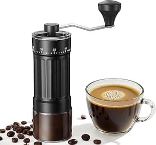 Mini Manual Coffee Grinder with 40 Adjustable Settings, Portable Hand Coffee Bean Mill with 30g Capacity, Conical Burr Coffee Grinder with...